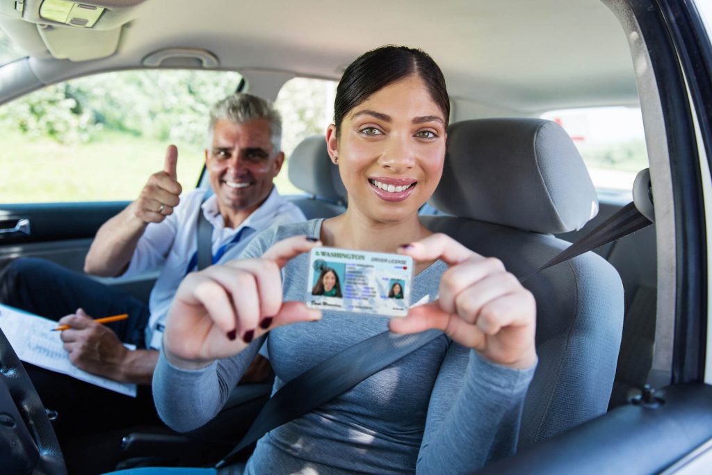 Woman-passes-Washington-drive-test-with-Defensive-Driving-School-1024x683-1